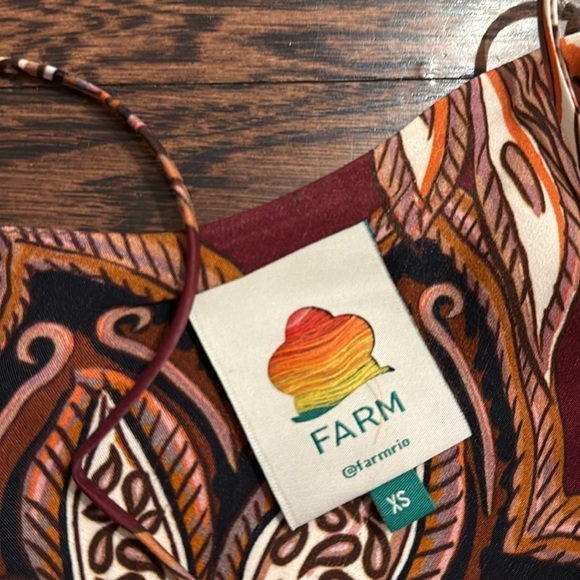 FARM Rio Burgundy and Orange Paisley Maxi Dress - Picture 3 of 3